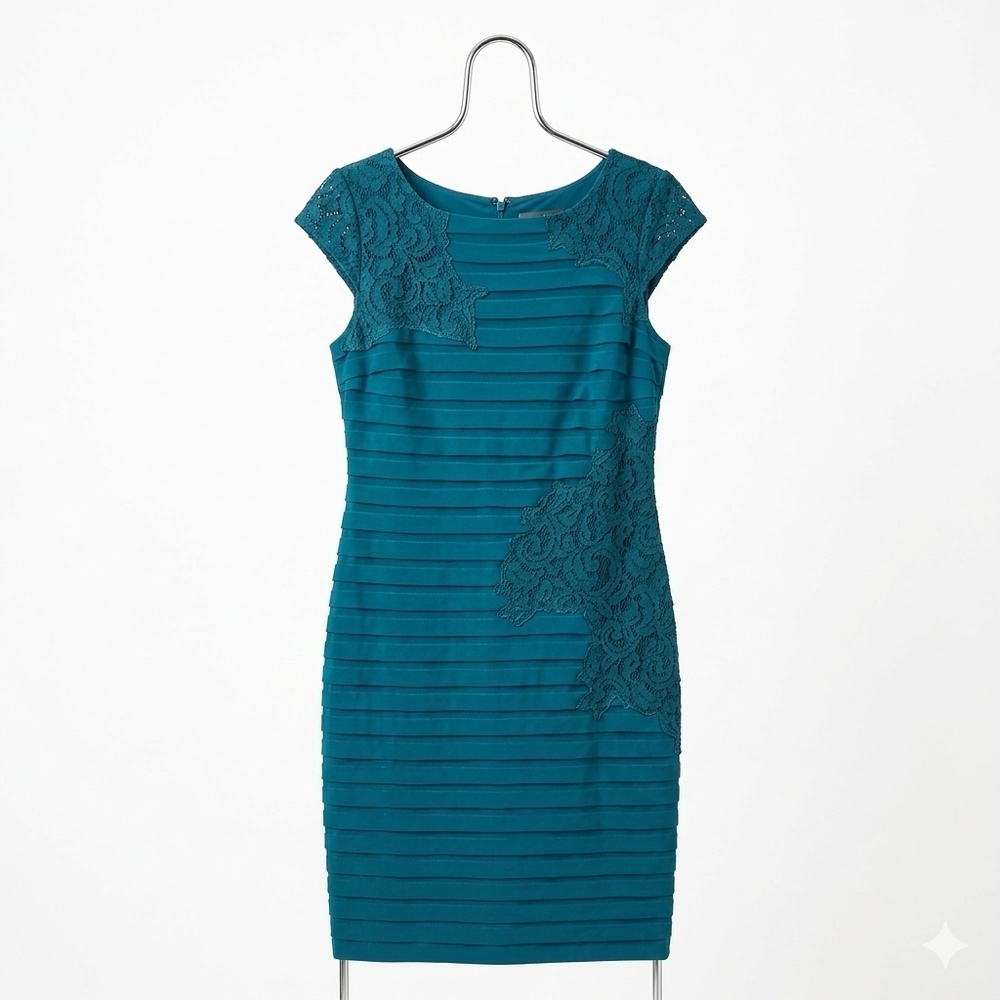 Elegant Teal Lace Dress